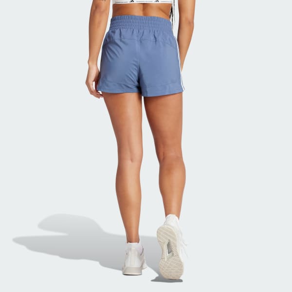 Azul Shorts Pacer Training 3 Franjas Tejidos Corte Alto