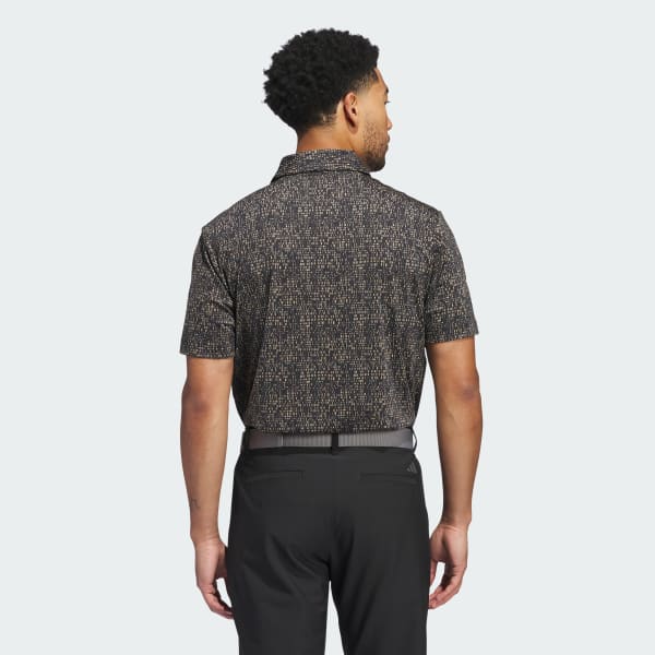 Grey Ultimate365 Power Grid Print Polo Shirt