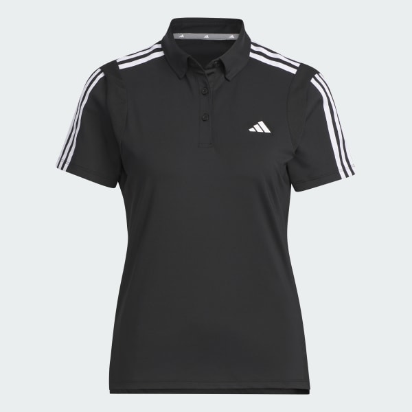 Black HEAT.RDY 3-Stripes Short Sleeve Polo Shirt