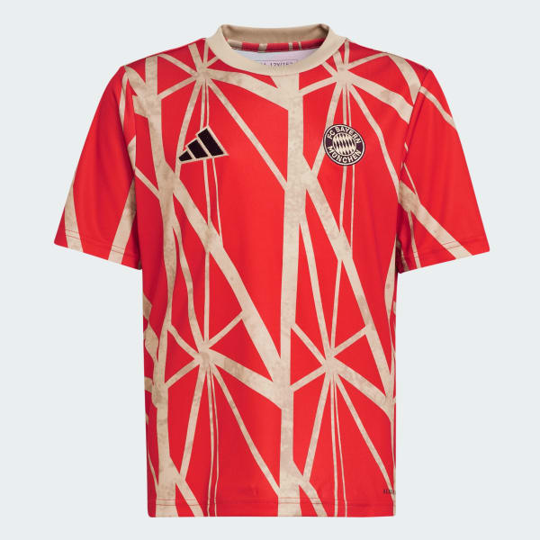 Rood FC Bayern München Pre-Match Voetbalshirt Kids