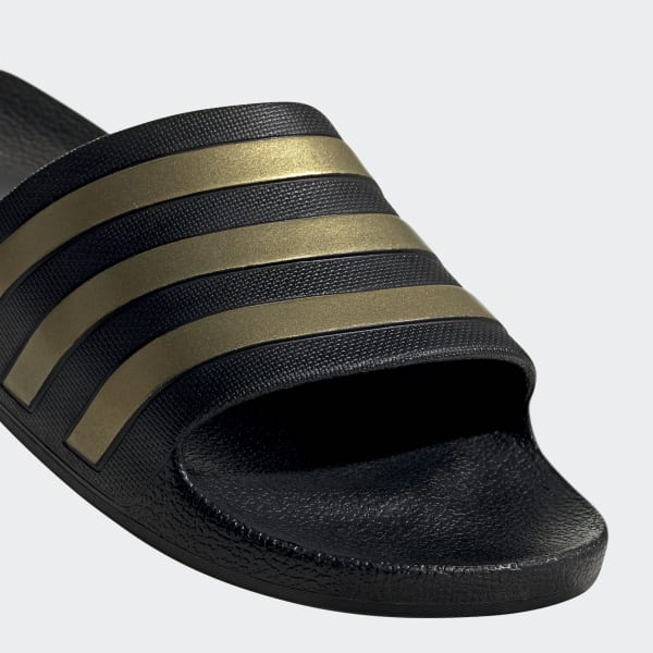 Black gold adidas slides clearance