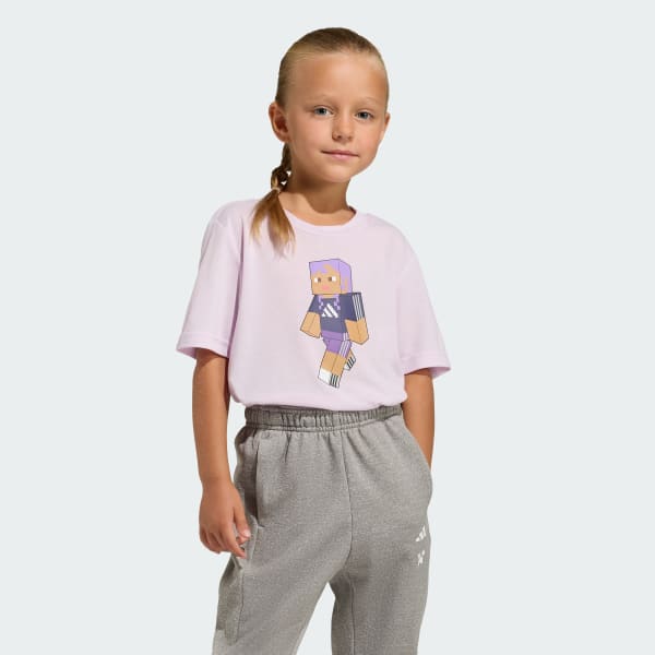 สีม่วง เสื้อยืดเทรนนิง ADIDAS MINECRAFT