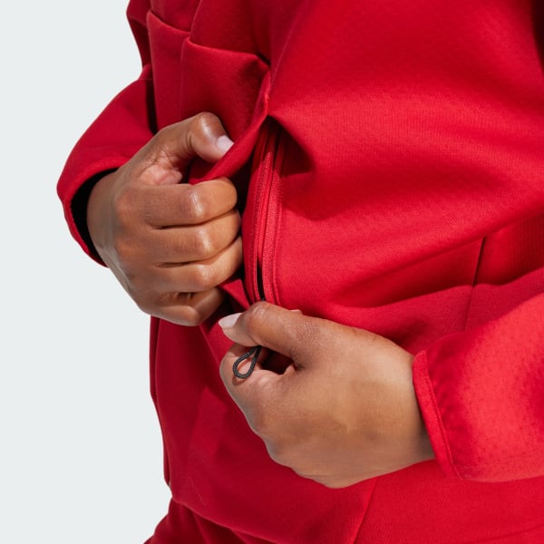 Adidas Women s Z.N.E. Full Zip Hooded Fleece Jacket Medium Team Power Red