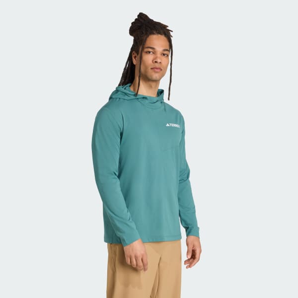 Green Terrex Multi Climacool Hooded Long Sleeve Top