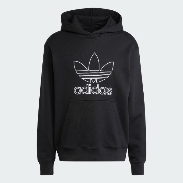 adidas Adicolor Outline Trefoil Hoodie - Black | Free