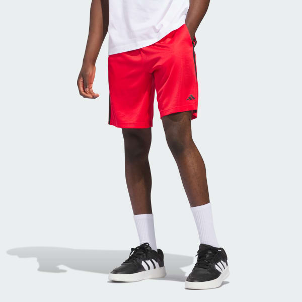 Vermelho Shorts Malha adidas Três Listras AEROREADY