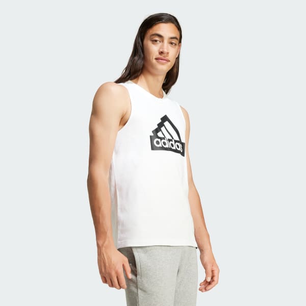 White Modern Essentials Graphic Tank Top