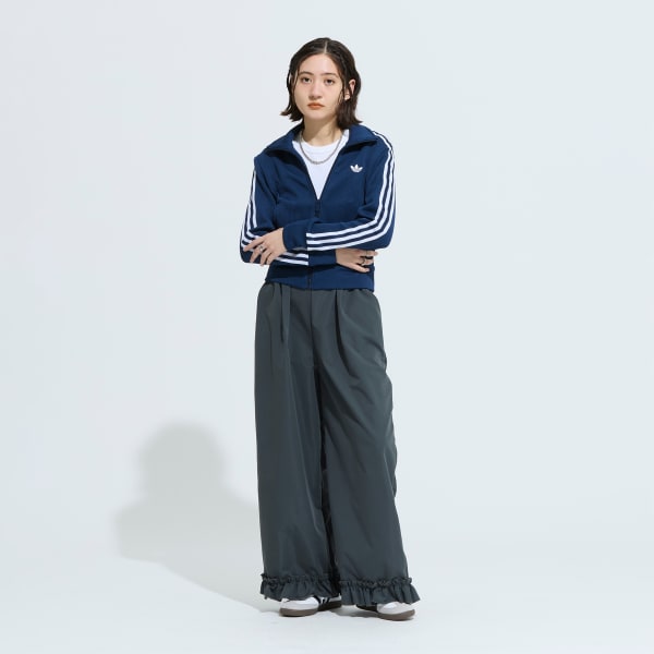 ブルー ファイヤーバード アディカラー ニット トラックトップ