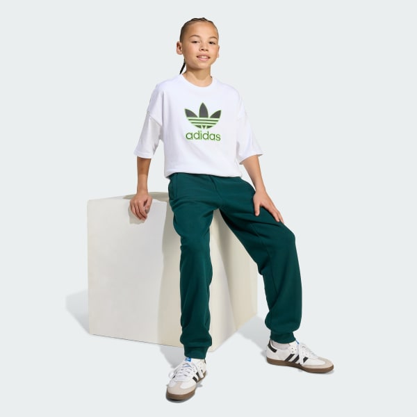 White Oversize Trefoil Tee