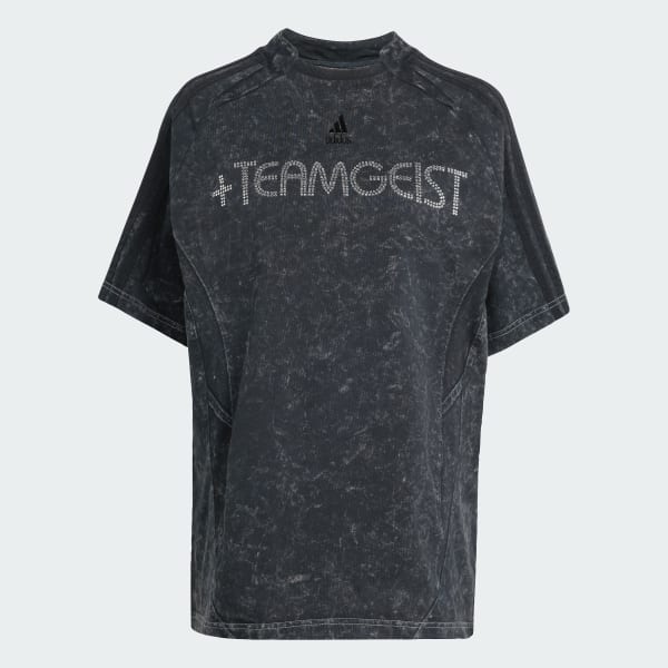 Negro Camiseta Adilenium Season 4 Teamgeist Washed Rhinestone
