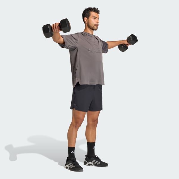 Brown D4T PrimeLift Essentials Workout Mesh T-Shirt