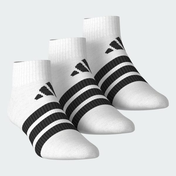 White 3 Stripes Ankle Socks 3 Pairs Kids