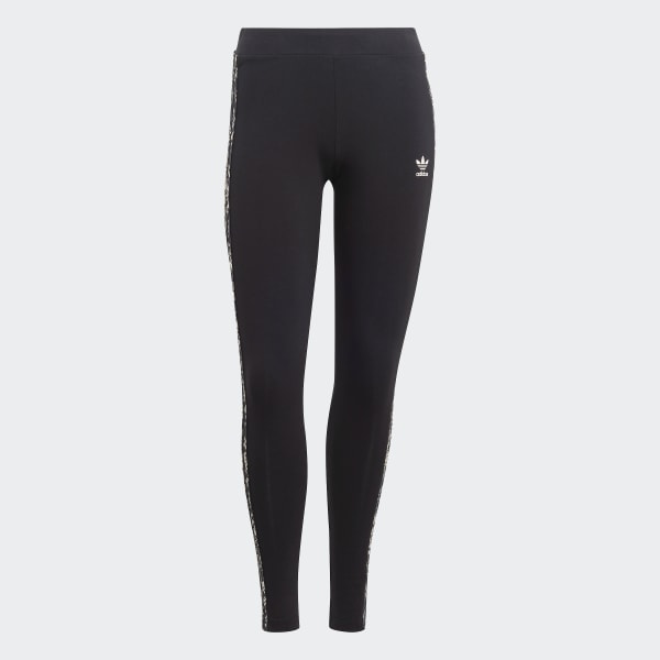 Schwarz 3-Streifen Print Leggings
