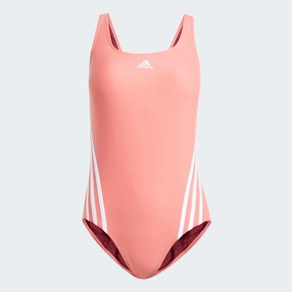 Red Padded 3-Stripes Swimsuit