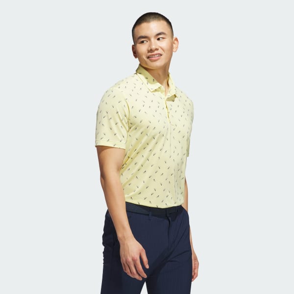 Yellow Ultimate365 Printed Mesh Polo Shirt