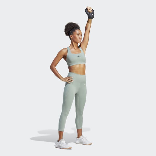 mau-xanh-la Quần Legging 3/4 Cạp Cao Có Túi Optime