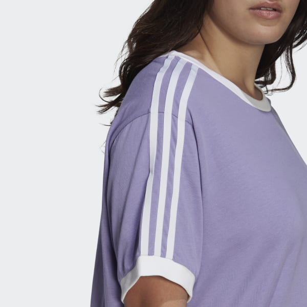 Paars Adicolor Classics 3-Stripes T-shirt (Grote Maat)