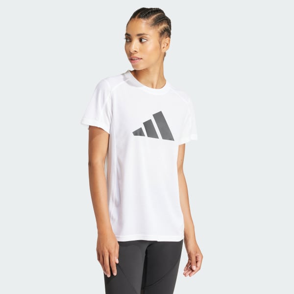 Blanco Playera de Entrenamiento Train Essentials Big Performance Logo