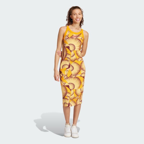 Gelb adidas x FARM Premium Kleid
