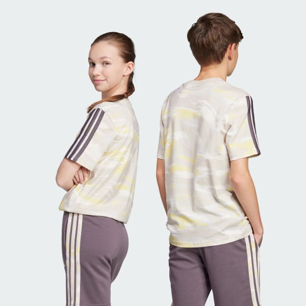 ベージュ シーズナル エッセンシャルズ カモ 半袖Tシャツ キッズ