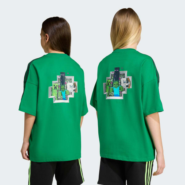 Gron adidas Originals x Minecraft Graphic T-shirt til børn