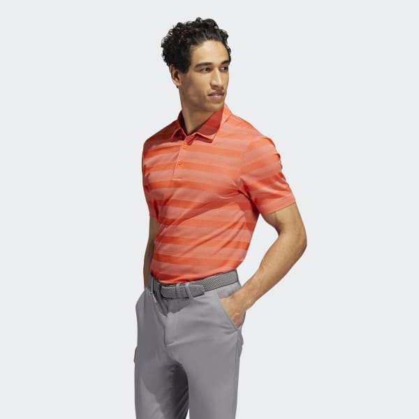 Orange Two-Color Striped Polo Shirt DL275