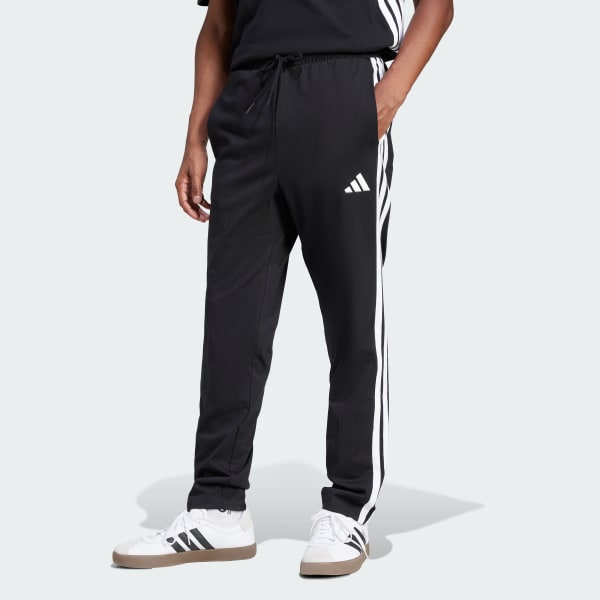 Black Essentials 3-Stripes Single Jersey Pants