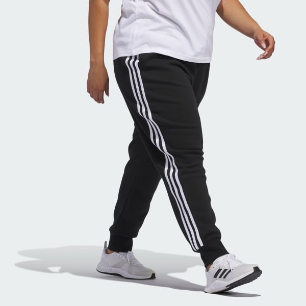 Adidas women's athletics essential cotton fleece 3-stripe jogger pants shop
