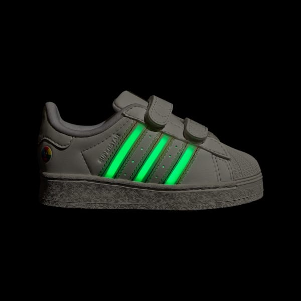 White Superstar LED Lights Comfort Closure Shoes Kids