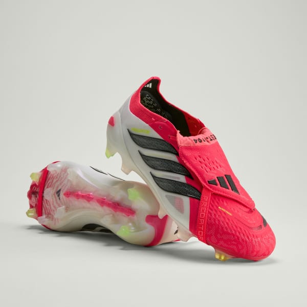 Merah Sepatu Sepak Bola Predator Elite Lidah Fold-Over Firm Ground