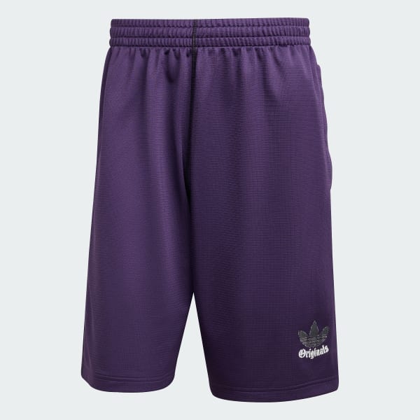 Purple Graphic Mesh Short