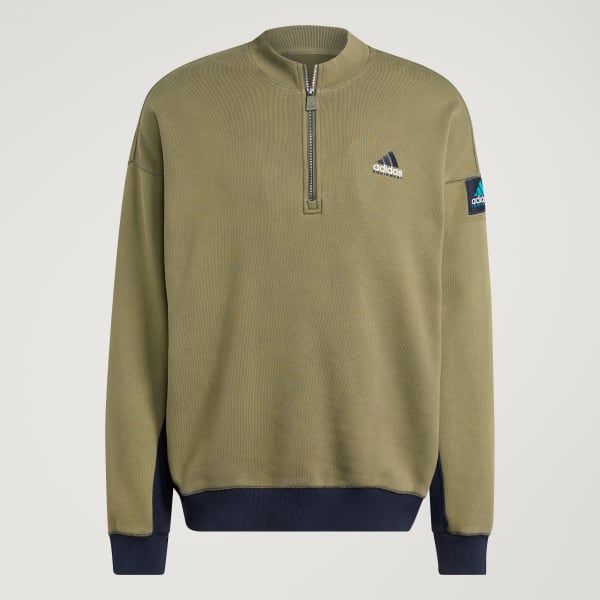 adidas Equipment Blocked Half-Zipper - Green | Free Shipping with