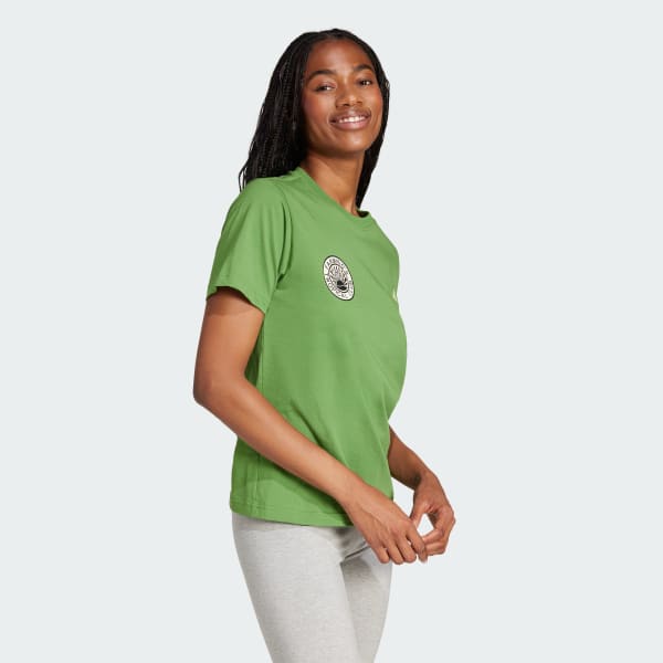 Verde Camiseta Estampada adidas x FARM