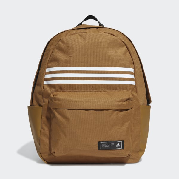 Brown Classic 3-Stripes Horizontal Backpack