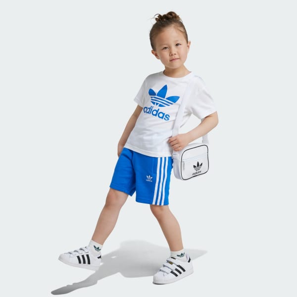 Azul Conjunto Adicolor Shorts y Playera Niños