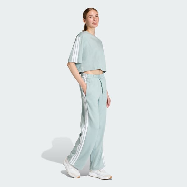 Verde Camiseta Essentials 3 Rayas Algodón Holgada