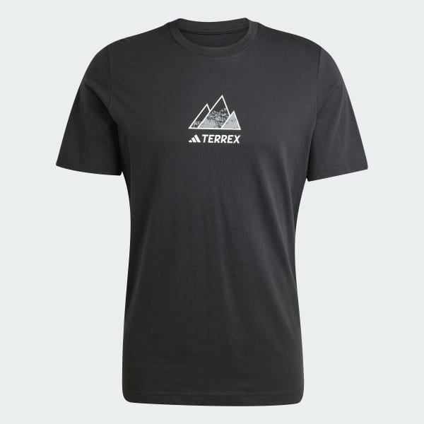 สีดำ เสื้อยืดพิมพ์ลาย Terrex Outdoor Athlete
