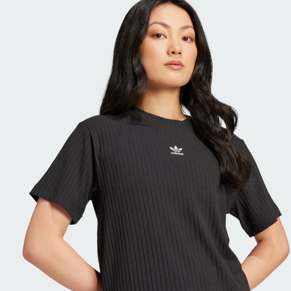 Negro Polo Essentials Acanalado Ancho