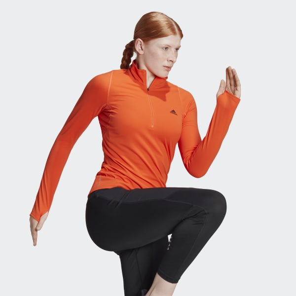 Πορτοκαλί Run Fast Half-Zip Long Sleeve Sweatshirt