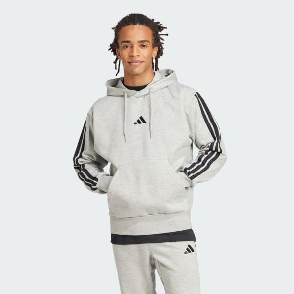Grey Essentials 3-Stripes Fleece 후디