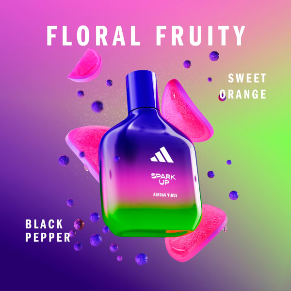 สีม่วง น้ำหอม adidas Vibes Spark Up  Eau de Parfum, For All, (1.6oz)   