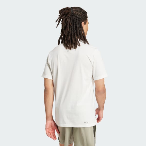 Blanco Playera Train Essentials Camo Graphic Logo