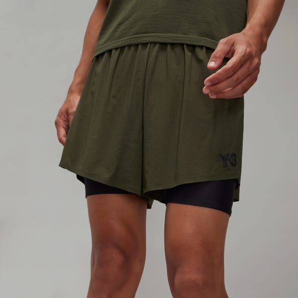 定価2.8万 Y-3 RUNNING SHORTS + TIGHTS Lサイズ adidas Y-3 Running Shorts with Tights - Green | Free