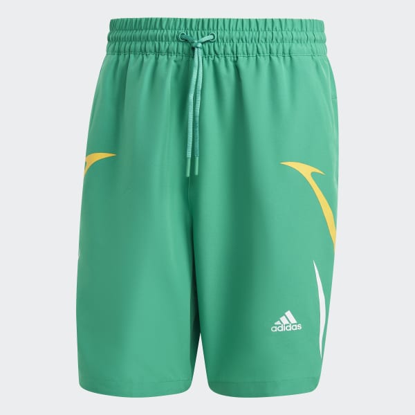 Green Colourblock Woven Shorts