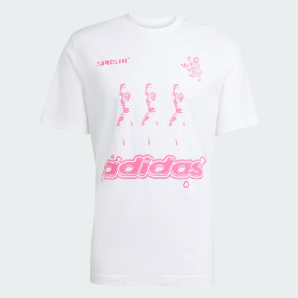 สีขาว เสื้อยืดทรงเรกูลาร์ Trefoil Series