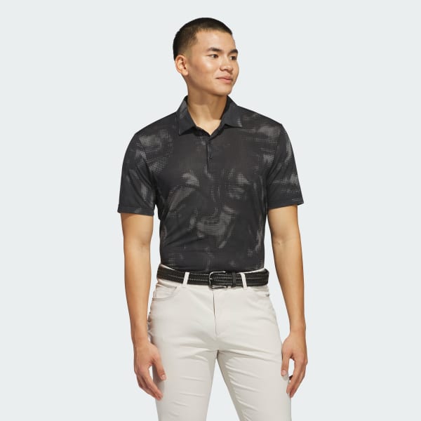 Black Ultimate365 Printed Mesh Polo Shirt