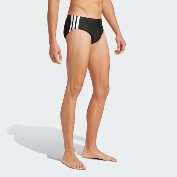 Black 3-Stripes Swim Trunks