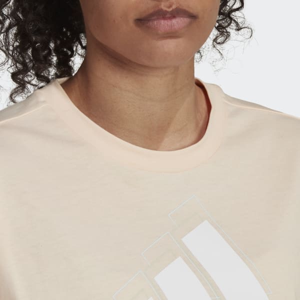 Orange Essentials Multi-Colored Logo Loose Fit Cropped Tee TC381