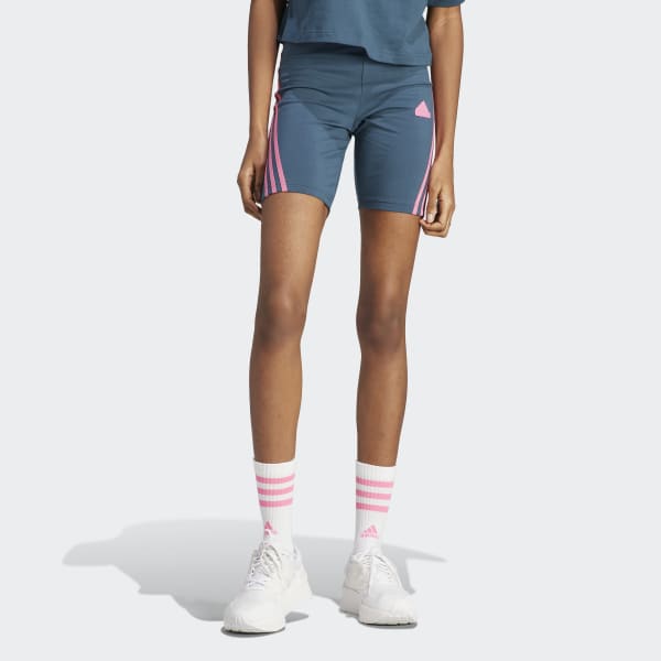 Turquoise Future Icons 3-Stripes Bike Shorts