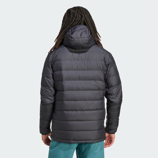 Black Terrex Multi Light Down CLIMAWARM Hooded Puffer Jacket